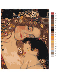 Raqamlar bo'yicha rasm "Gustav Klimt - Ona va bola"