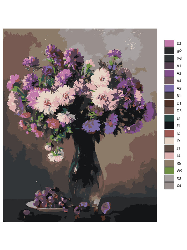 Raqamlar bo&amp;#039;yicha rasm &amp;quot;Gullar bilan vaza&amp;quot;