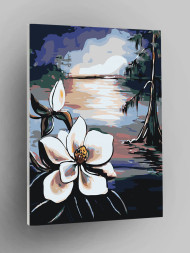 Картина по номерам &amp;quot;Цветок у озера&amp;quot;