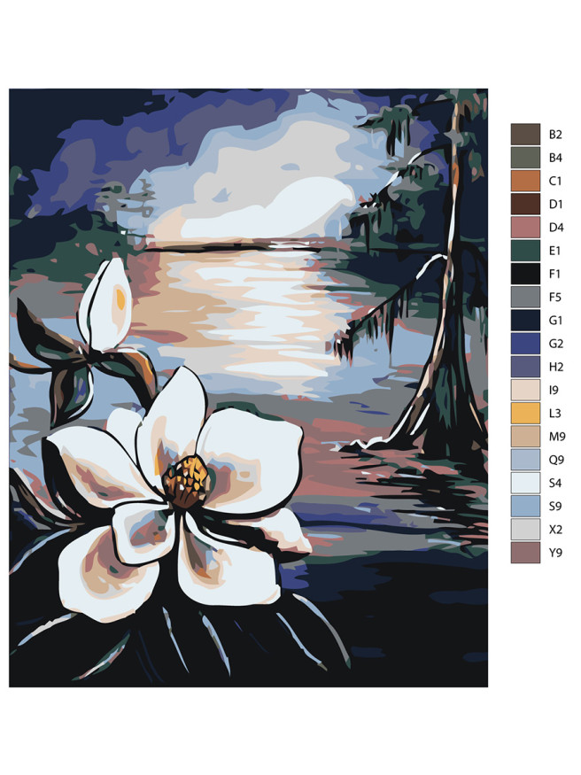 Raqamlar bo&amp;#039;yicha rasm &amp;quot;Ko&amp;#039;l bo&amp;#039;yida gul&amp;quot;