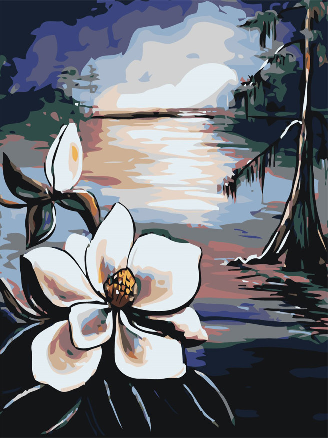 Raqamlar bo&amp;#039;yicha rasm &amp;quot;Ko&amp;#039;l bo&amp;#039;yida gul&amp;quot;