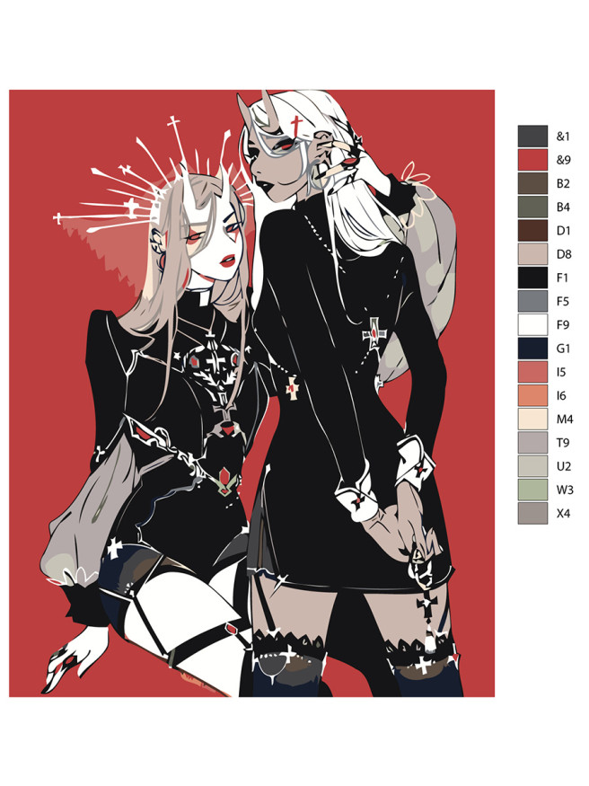 Raqamlar bo&amp;#039;yicha rasm &amp;quot;Ikki opa-singil&amp;quot;