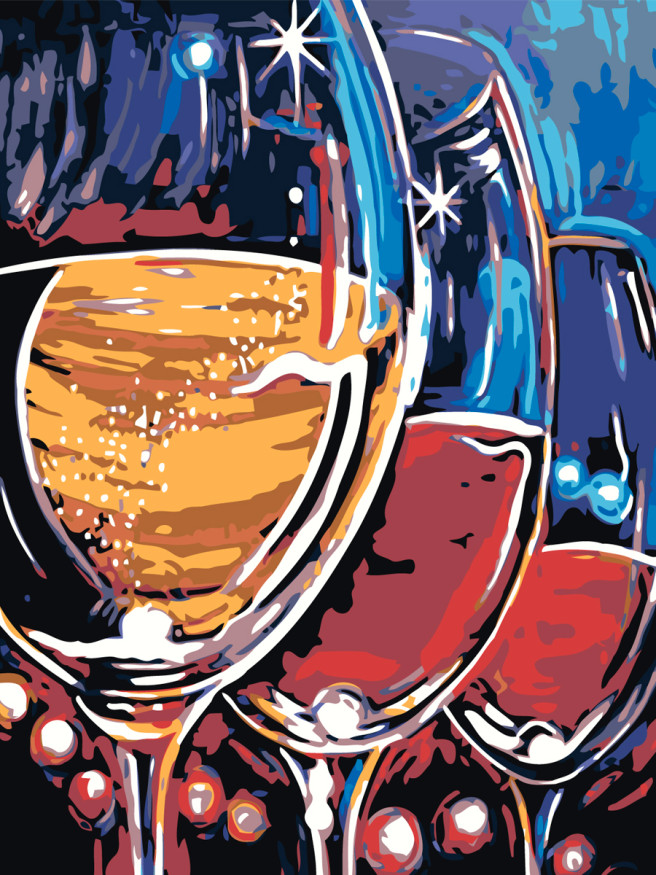 Raqamlar bo&amp;#039;yicha rasm &amp;quot;Vino bokallari&amp;quot;