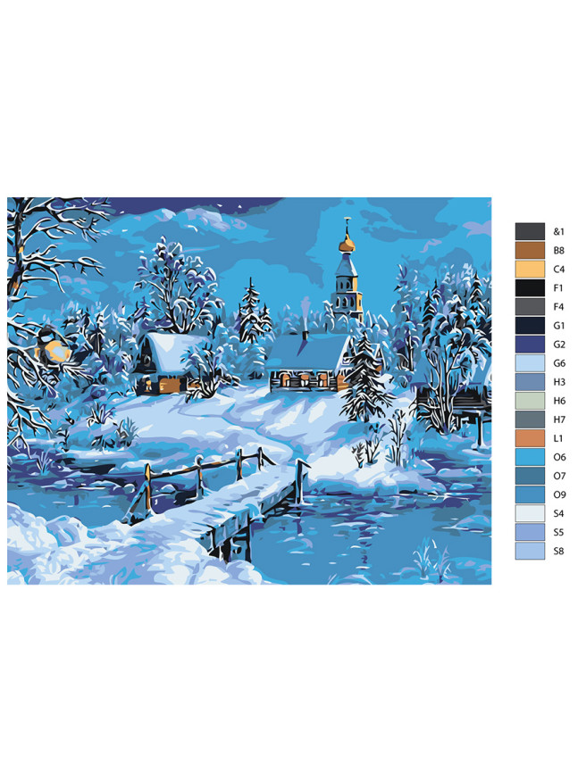 Raqamlar bo&amp;#039;yicha rasm &amp;quot;Qorli tong&amp;quot;