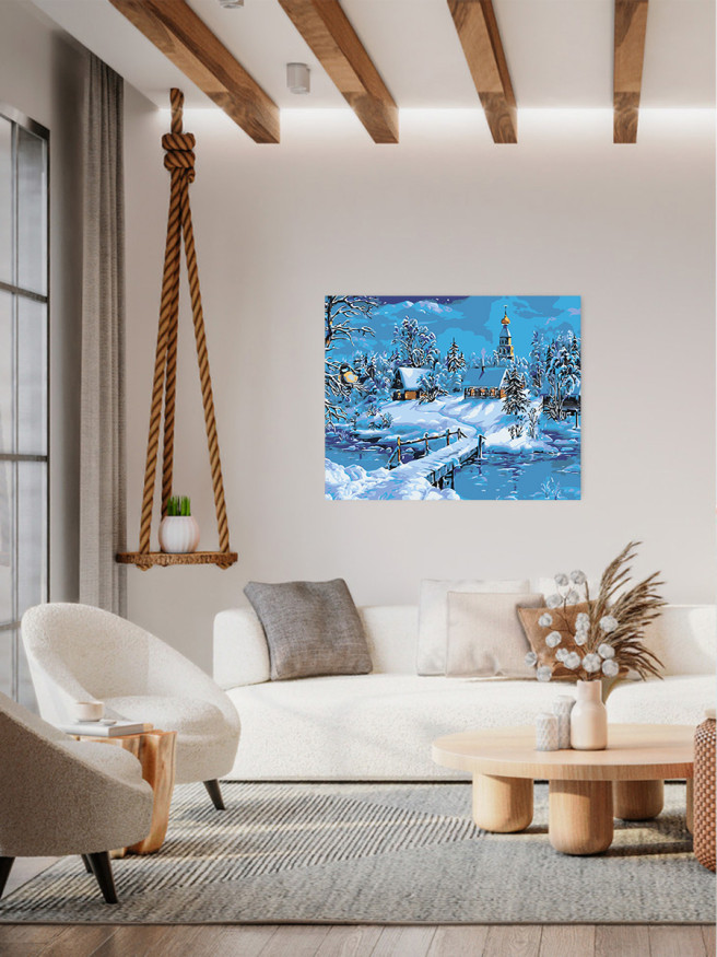 Raqamlar bo&amp;#039;yicha rasm &amp;quot;Qorli tong&amp;quot;