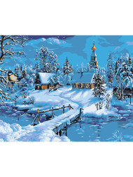 Raqamlar bo'yicha rasm "Qorli tong"