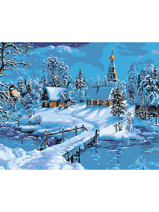 Raqamlar bo&amp;#039;yicha rasm &amp;quot;Qorli tong&amp;quot;