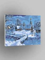 Raqamlar bo'yicha rasm "Qorli tong"