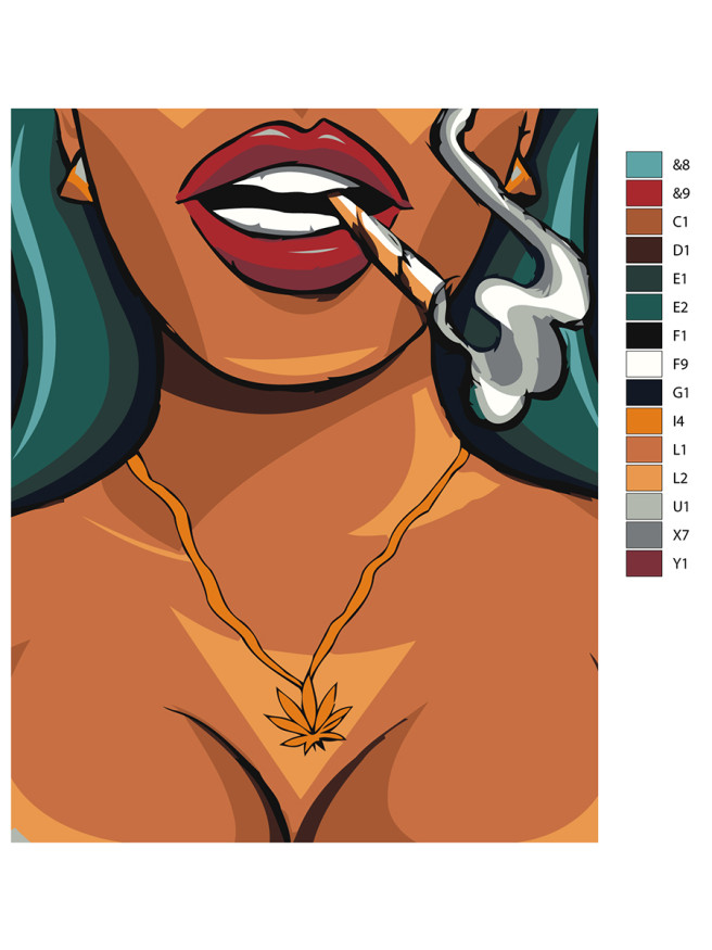 Raqamlar bo&amp;#039;yicha rasm &amp;quot;Sigaret tutgan qiz&amp;quot;