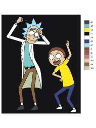 Raqamlar bo&#039;yicha rasm &quot;Rik va Morti&quot;