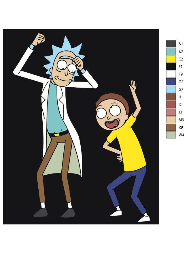 Raqamlar bo&amp;#039;yicha rasm &amp;quot;Rik va Morti&amp;quot;