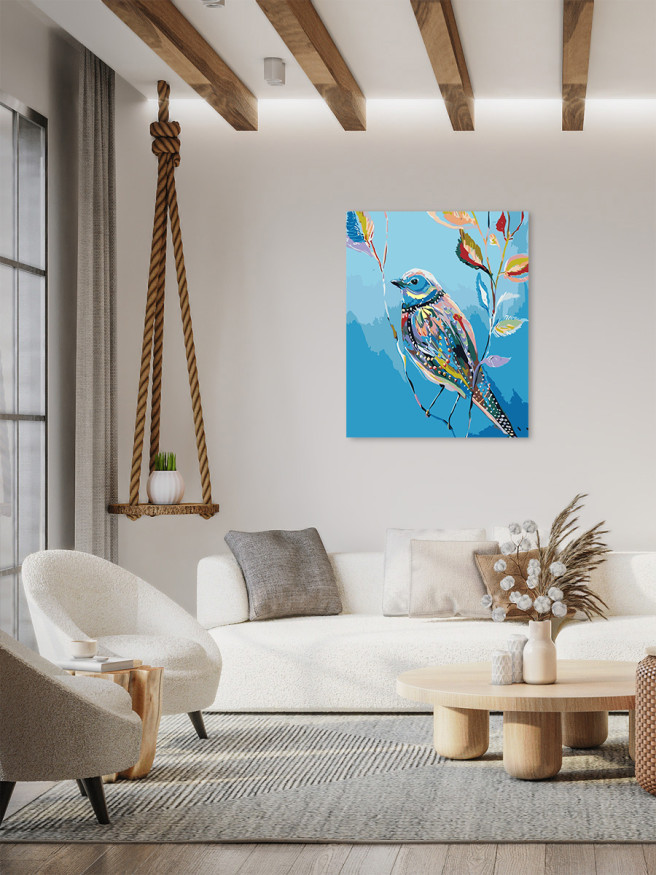 Картина по номерам &amp;quot;Птичка на ветке&amp;quot;