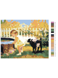 Картина по номерам &amp;quot;Девочка с козлёнком&amp;quot;
