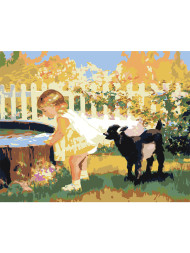 Картина по номерам &amp;quot;Девочка с козлёнком&amp;quot;
