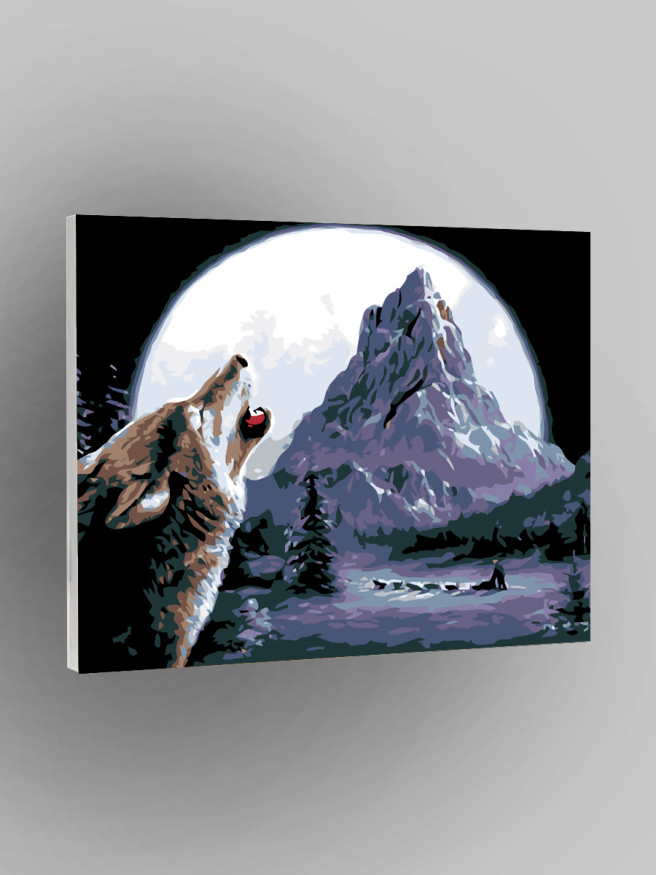 Картина по номерам &amp;quot;Волк воет на луну&amp;quot;