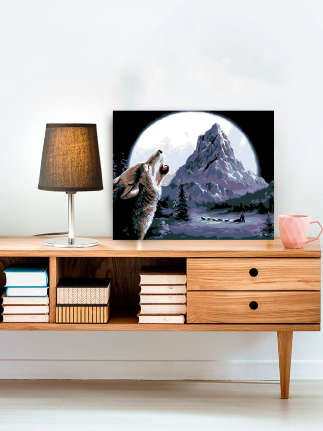 Картина по номерам &amp;quot;Волк воет на луну&amp;quot;