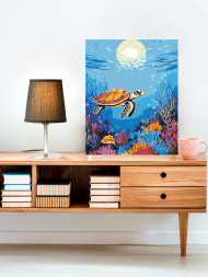 Raqamlar bo'yicha rasm "Dengizdagi toshbaqa"