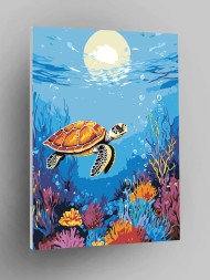 Raqamlar bo'yicha rasm "Dengizdagi toshbaqa"