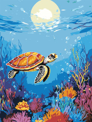 Raqamlar bo'yicha rasm "Dengizdagi toshbaqa"