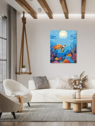 Raqamlar bo'yicha rasm "Dengizdagi toshbaqa"