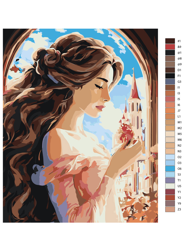 Картина по номерам &amp;quot;Красивая девушка у окна&amp;quot;