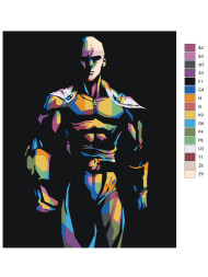 Картина по номерам "Сайтама (Ванпанчмен)"