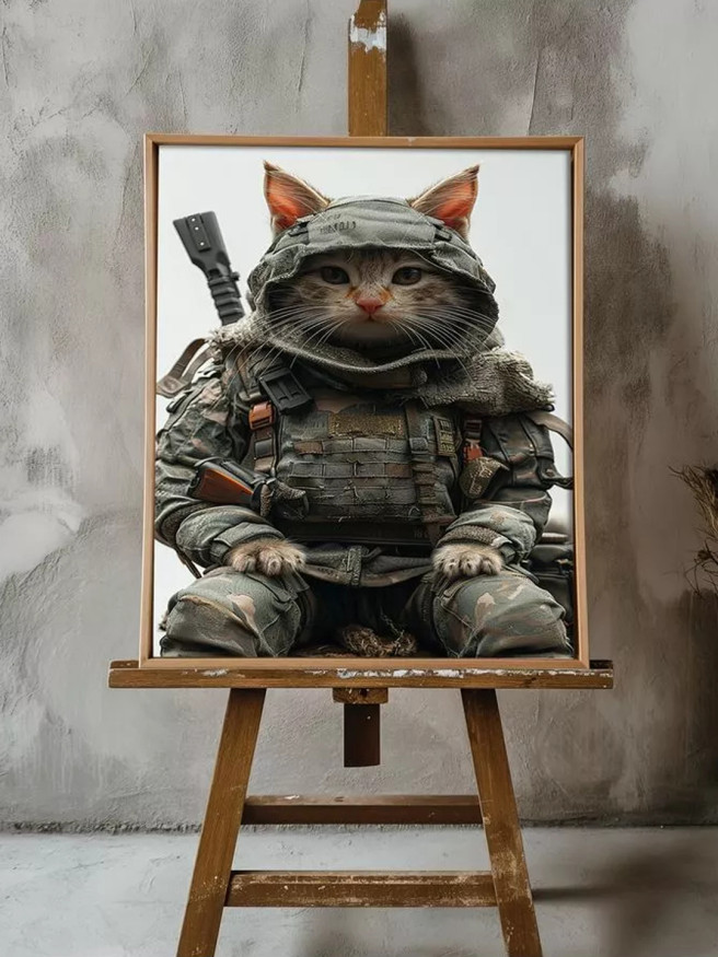 Holstga bosilgan poster &amp;quot;Bronli jangchi mushuk&amp;quot;