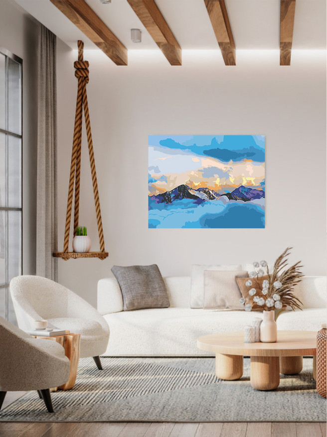 Raqamlar bo&amp;#039;yicha rasm &amp;quot;Bulutlar ichida tog&amp;#039;lar&amp;quot;