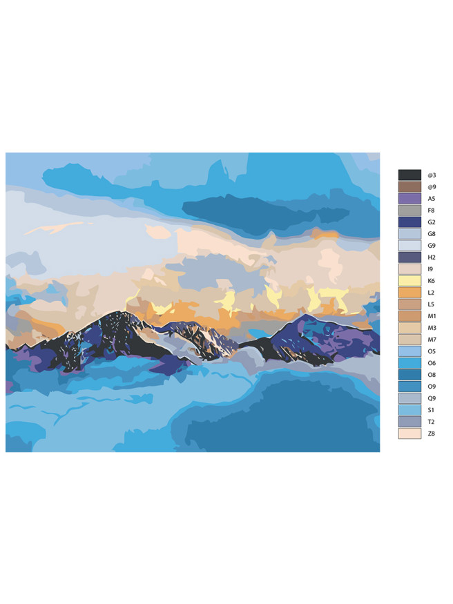 Raqamlar bo&amp;#039;yicha rasm &amp;quot;Bulutlar ichida tog&amp;#039;lar&amp;quot;