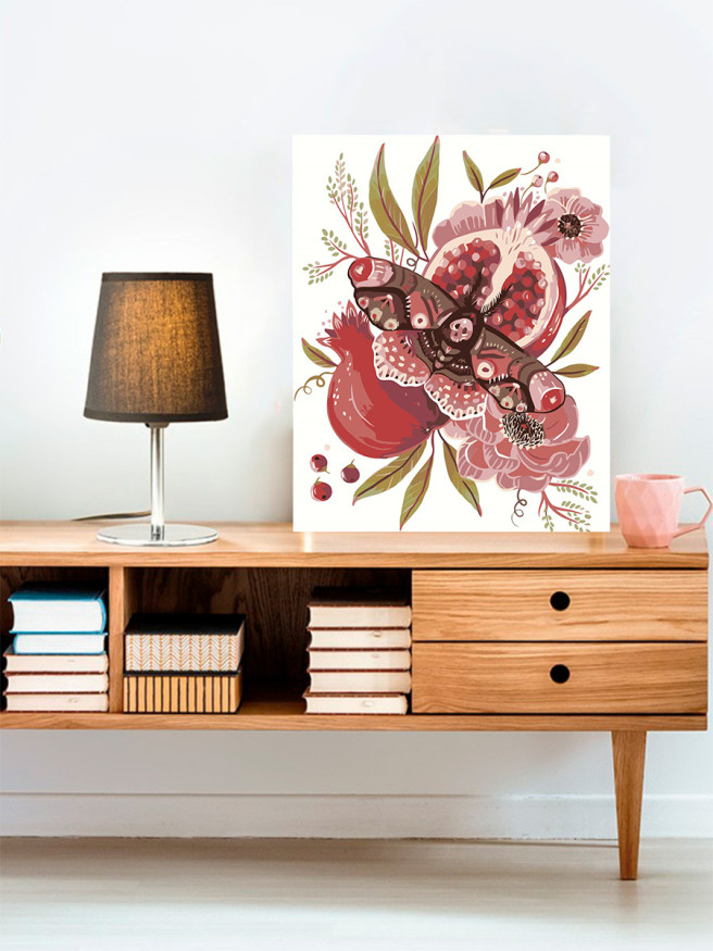 Картина по номерам &amp;quot;Бабочка на гранате&amp;quot;