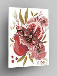 Картина по номерам "Бабочка на гранате"