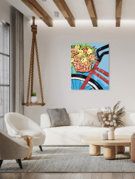 Картина по номерам &amp;quot;Велосипед с корзинкой цветов&amp;quot;