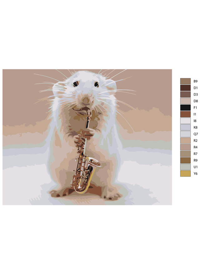 Raqamlar bo&amp;#039;yicha rasm &amp;quot;Saksafon bilan sichqoncha&amp;quot;