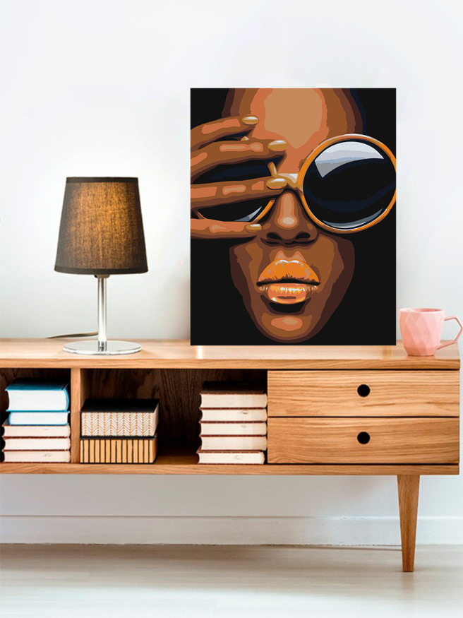 Картина по номерам &amp;quot;Девушка в очках&amp;quot;