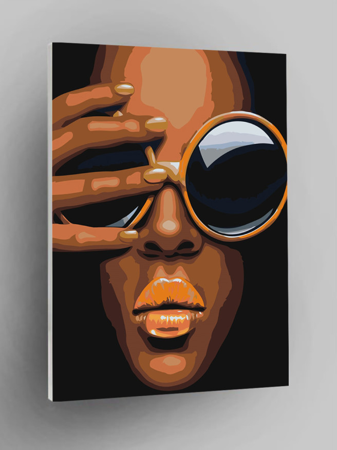 Картина по номерам &amp;quot;Девушка в очках&amp;quot;