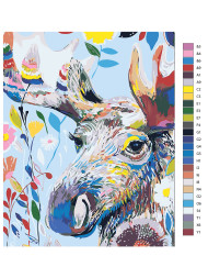 Raqamlar bo'yicha rasm "Katta kiyik"