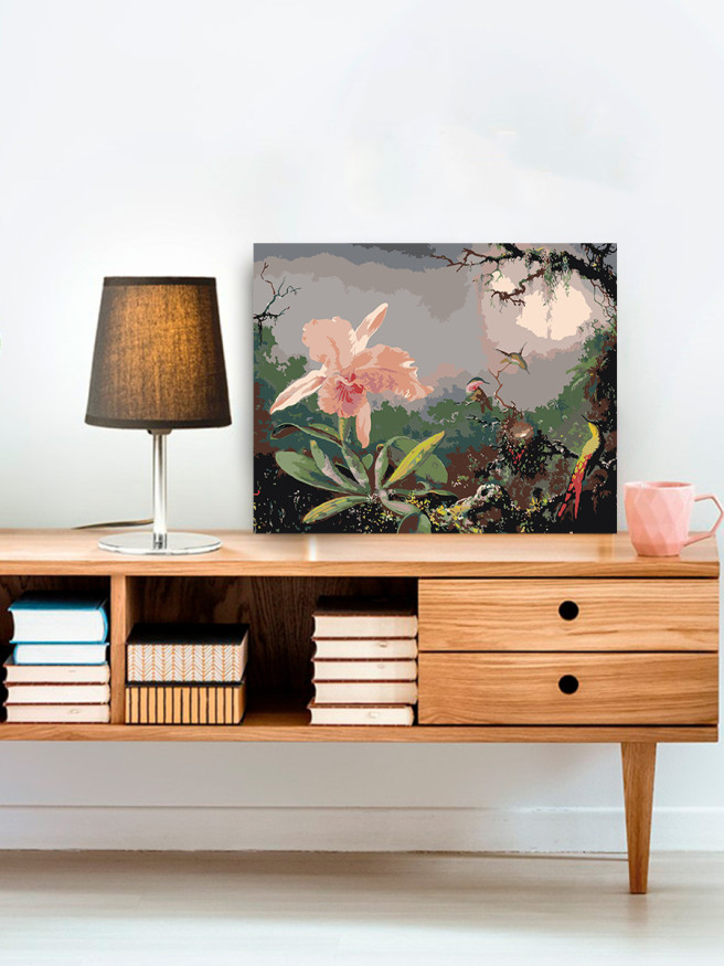 Картина по номерам &amp;quot;Цветы с птичками&amp;quot;