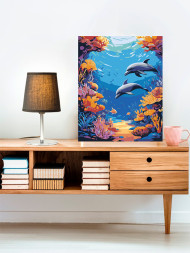 Raqamlar bo&#039;yicha rasm &quot;Delfinlar juftligi&quot;