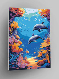 Raqamlar bo&#039;yicha rasm &quot;Delfinlar juftligi&quot;