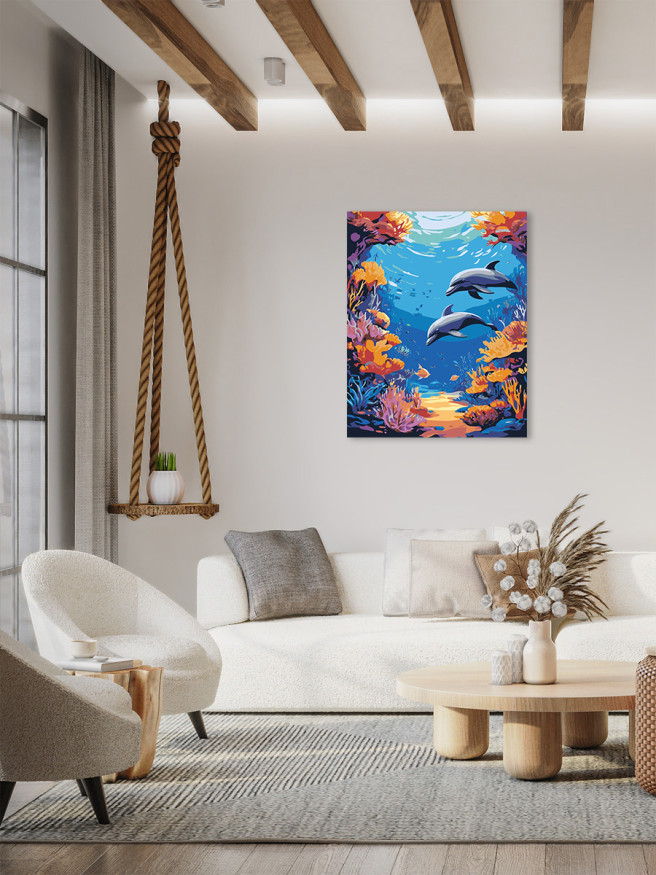 Картина по номерам &amp;quot;Пара дельфинов&amp;quot;