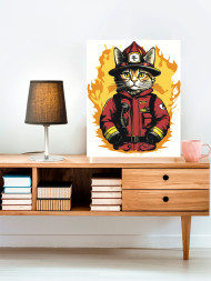 Картина по номерам &amp;quot;Кот-пожарный&amp;quot;