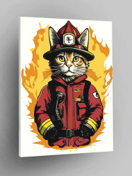 Картина по номерам &amp;quot;Кот-пожарный&amp;quot;