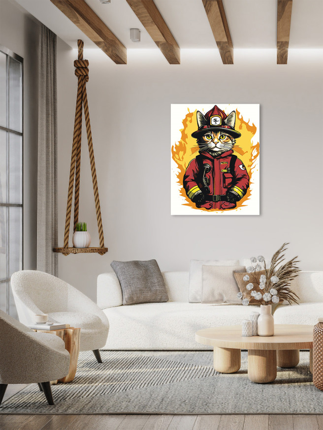Картина по номерам &amp;quot;Кот-пожарный&amp;quot;