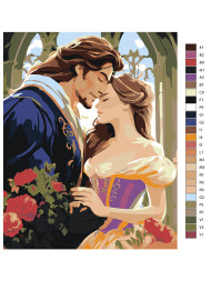 Raqamlar bo'yicha rasm "Chiroyli juftlik"