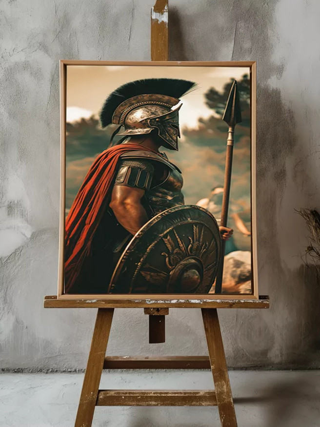 Постер на холсте &amp;quot;Греческий воин с копьём&amp;quot;