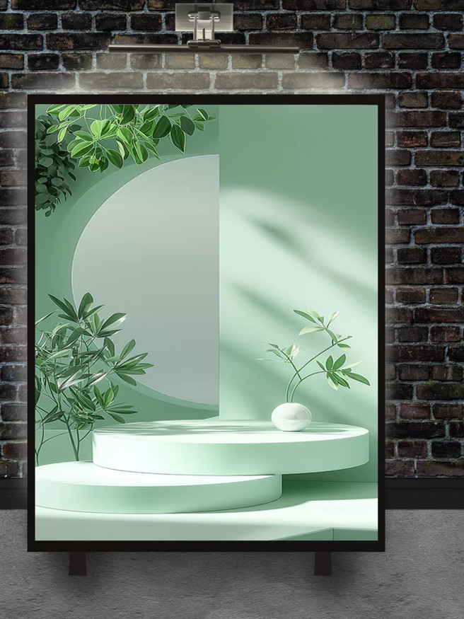 Постер на холсте &amp;quot;Зелёная гармония форм и света&amp;quot;