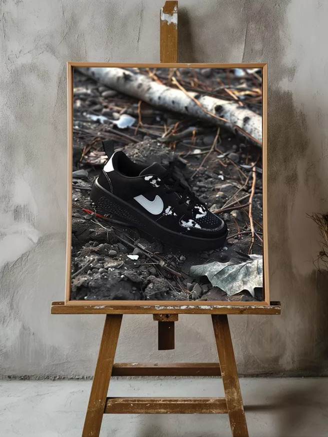 Holstga bosilgan poster &amp;quot;Kuzgi yerda krossovka&amp;quot;