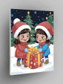 Картина по номерам &amp;quot;Дети с подарком&amp;quot;