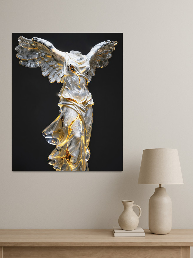 Постер на холсте &amp;quot;Ника Самофракийская из стекла и золота&amp;quot;