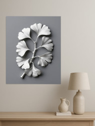 Постер на холсте &amp;quot;Серебряная веерная листва&amp;quot; 